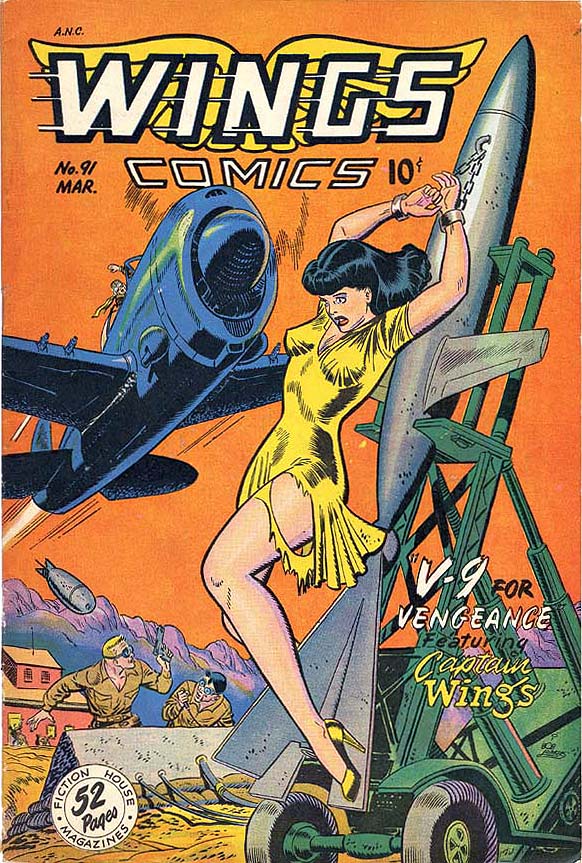 Poster couverture Wings Comics numero 91 - Affiche Comic Fiction House 1948 main image 0